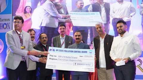 Himachal-Pradesh-State-Pollution-Control-Board-Presented-A-Check-Of-Rs-2-Crore-To-Chief-Minister-Thakur-Sukhwinder-Singh-Sukhu-Towards-The-Chief-Minister-s-Relief-Fund