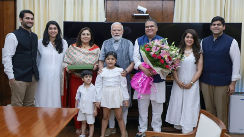 Member-Of-Parliament-raj-Sabha-From-Ludhiana-Sanjeev-Arora-Met-Prime-Minister-Narendra-Modi-In-New-Delhi-On-Monday